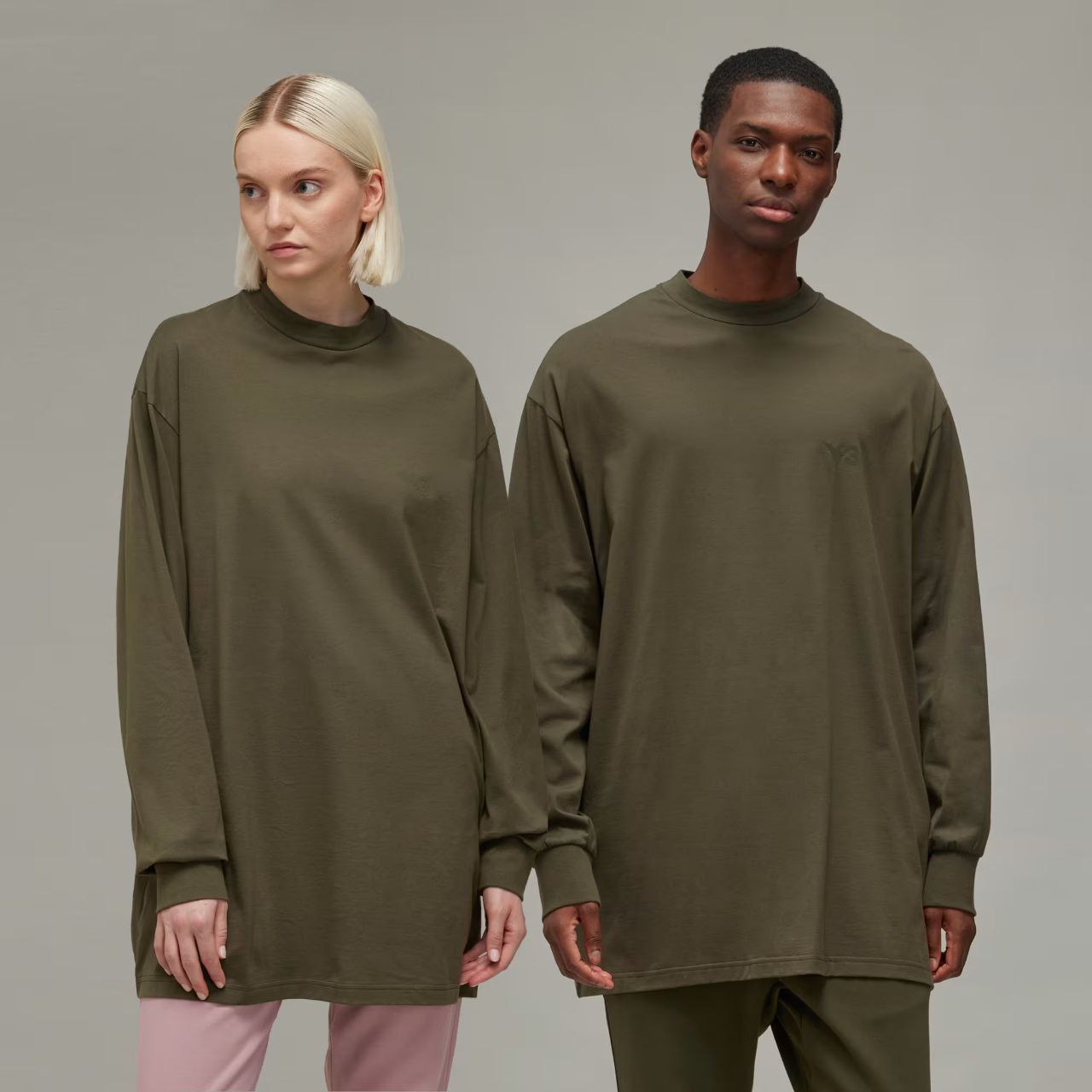 Лонгслив водолазка Y-3 Mock Neck Tee 'olive'