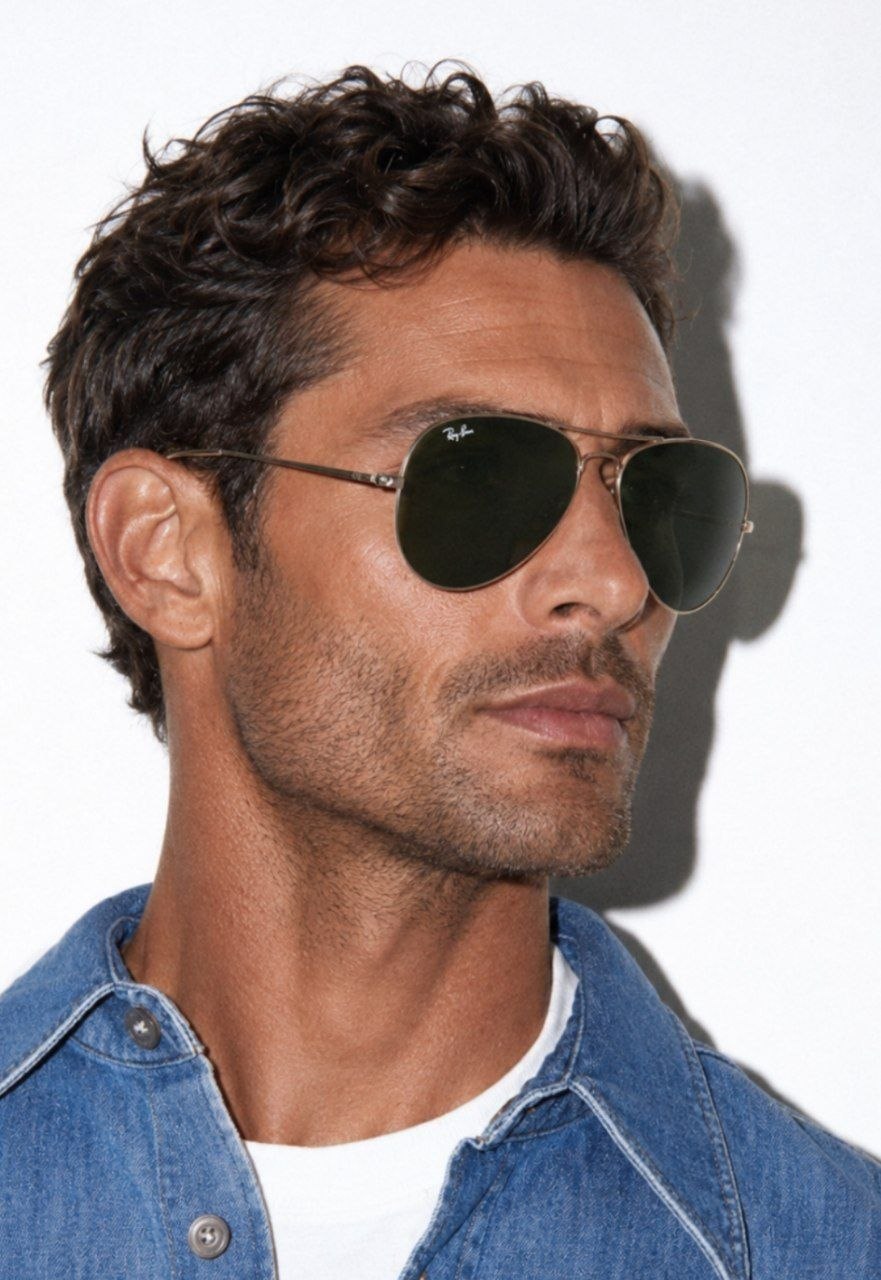 Очки Ray-Ban Aviator Titanium Sunglasses 'Gold'
