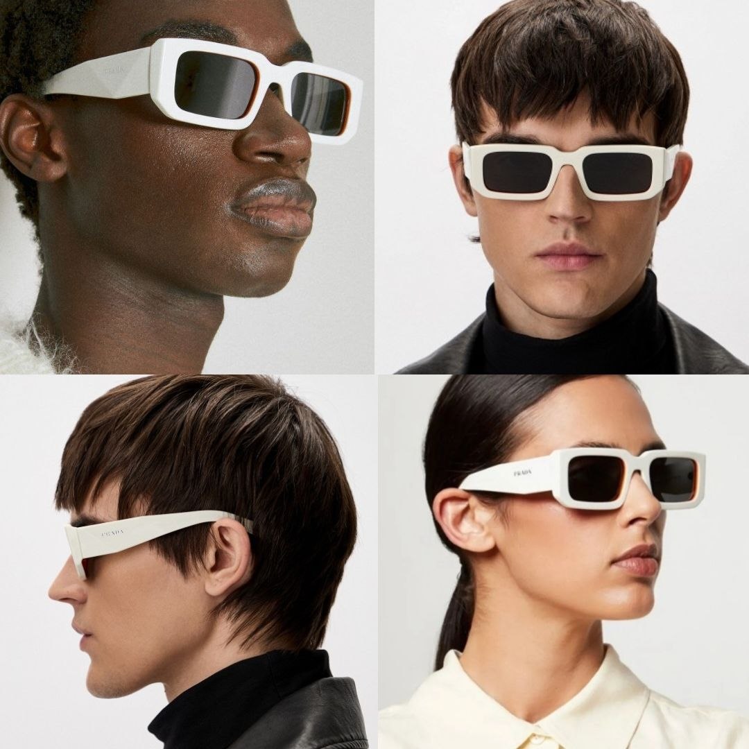 Очки унисекс PRADA Symbole Sunglasses 'Talc/Orange'