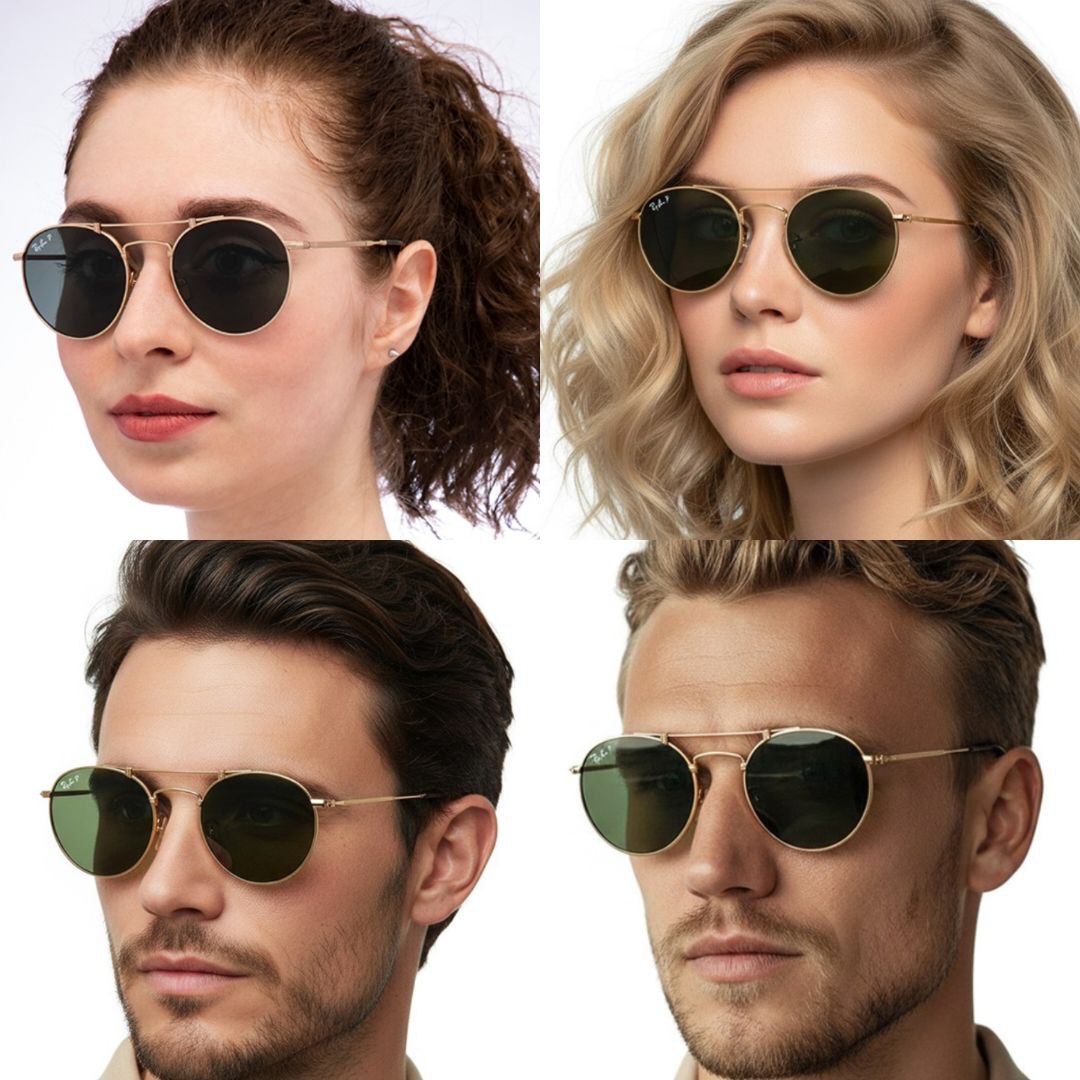 Очки унисекс Ray-Ban Round Double Bridge Titanium