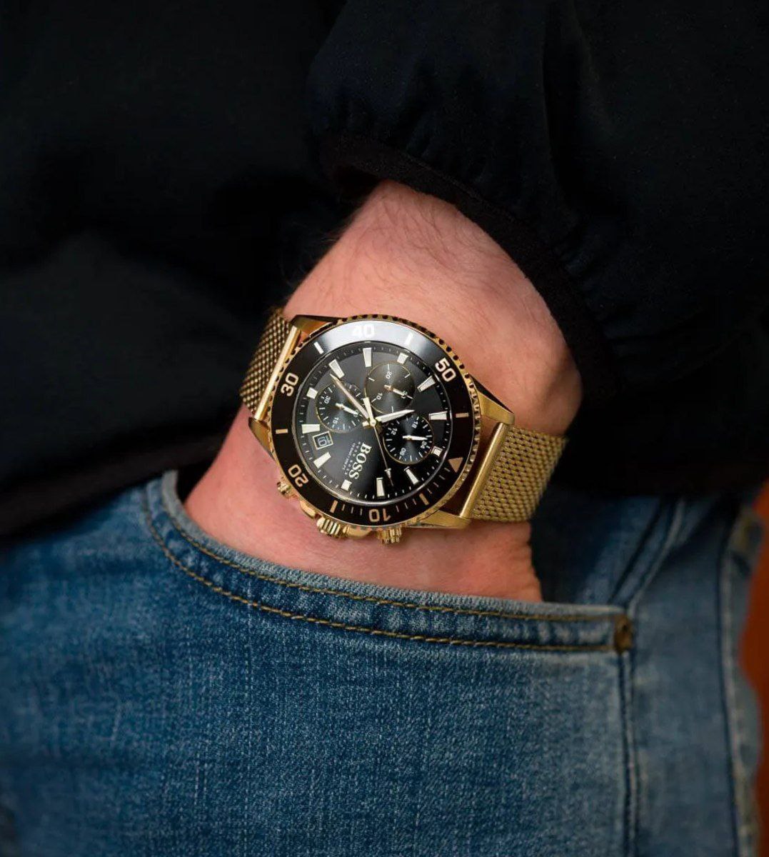 Часы Hugo Boss Admiral Gold Dial Chronograph