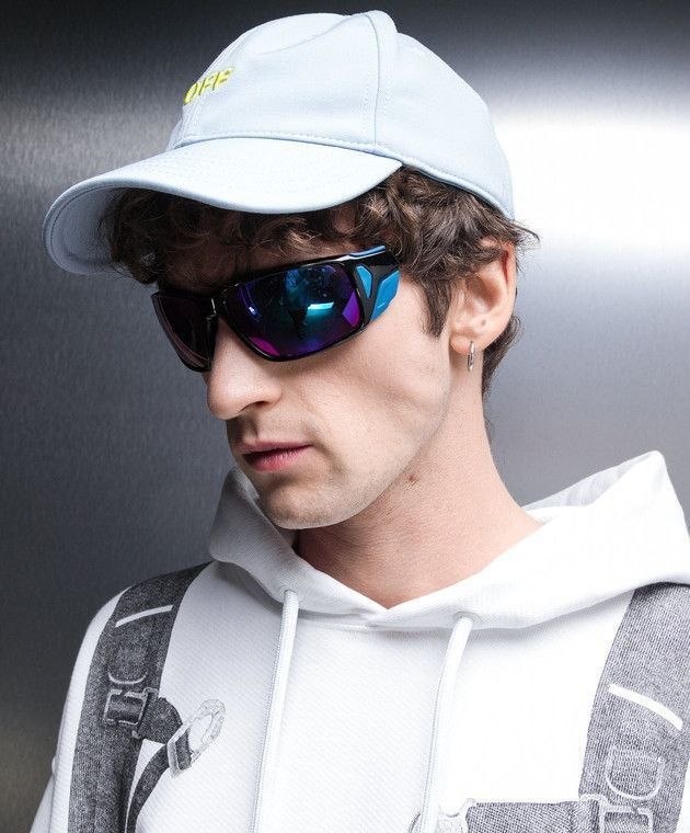 Мужская бейсболка OFF-WHITE Off Stamp Baseball Cap 'Placid Blue Lemon'