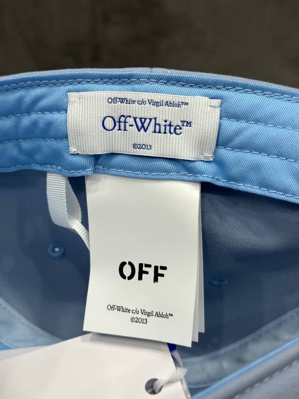 Мужская бейсболка OFF-WHITE Off Stamp Baseball Cap 'Placid Blue Lemon'