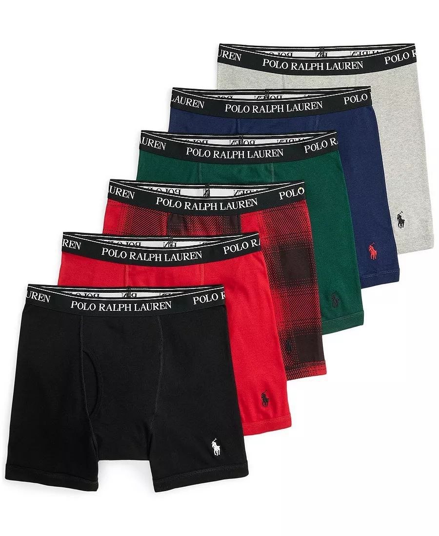 Боксеры трусы Ralph Lauren 6 Pack Classic Fit Cotton Boxer Briefs