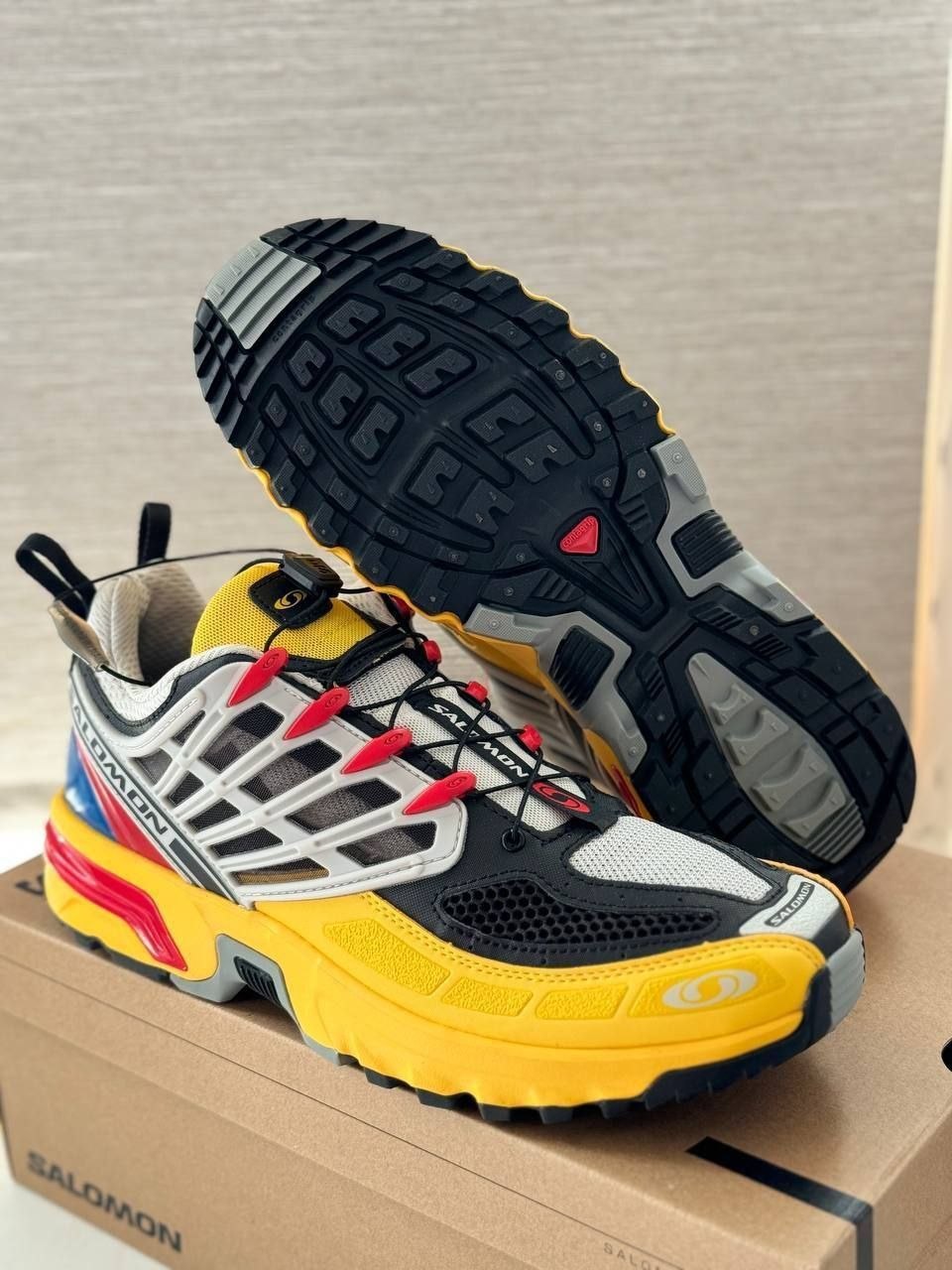 Кроссовки Salomon Advanced ACS Pro 'Black Lemon High Risk Red'