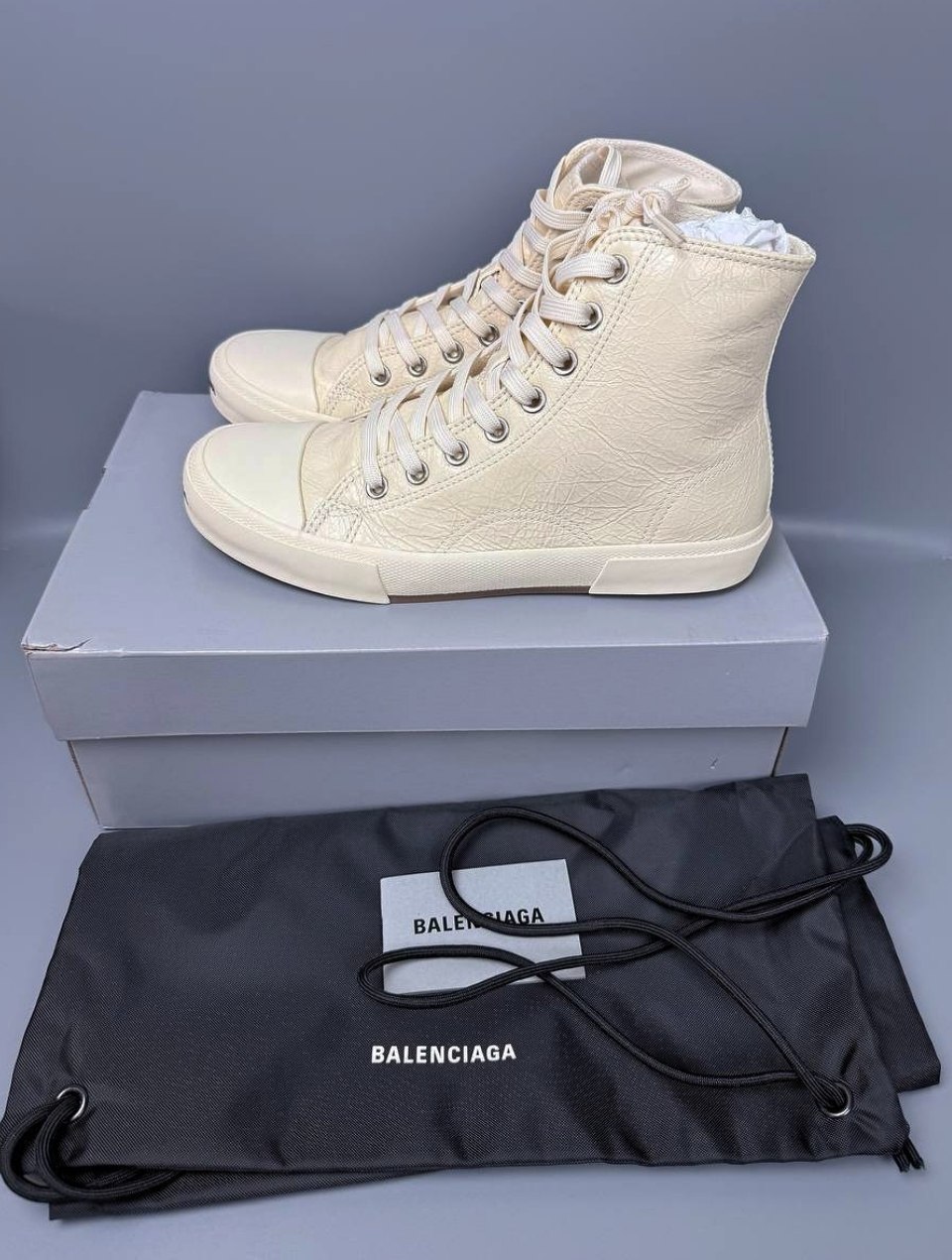 Женские кеды Balenciaga Paris High Top Destroyed Sneakers