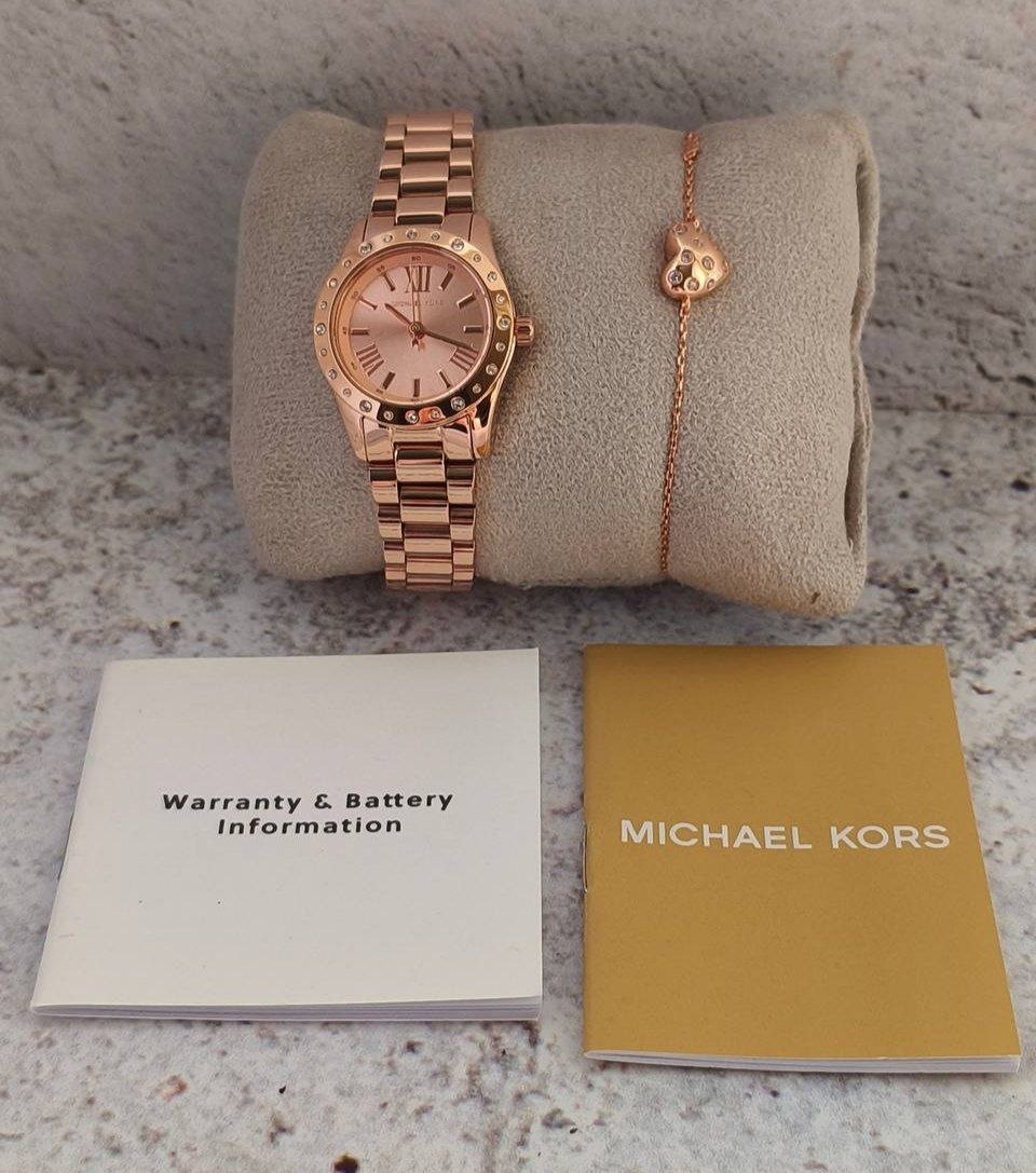 Женские часы / ювелирный набор Michael Kors Petite Lexington Pavé 'Rose Gold'