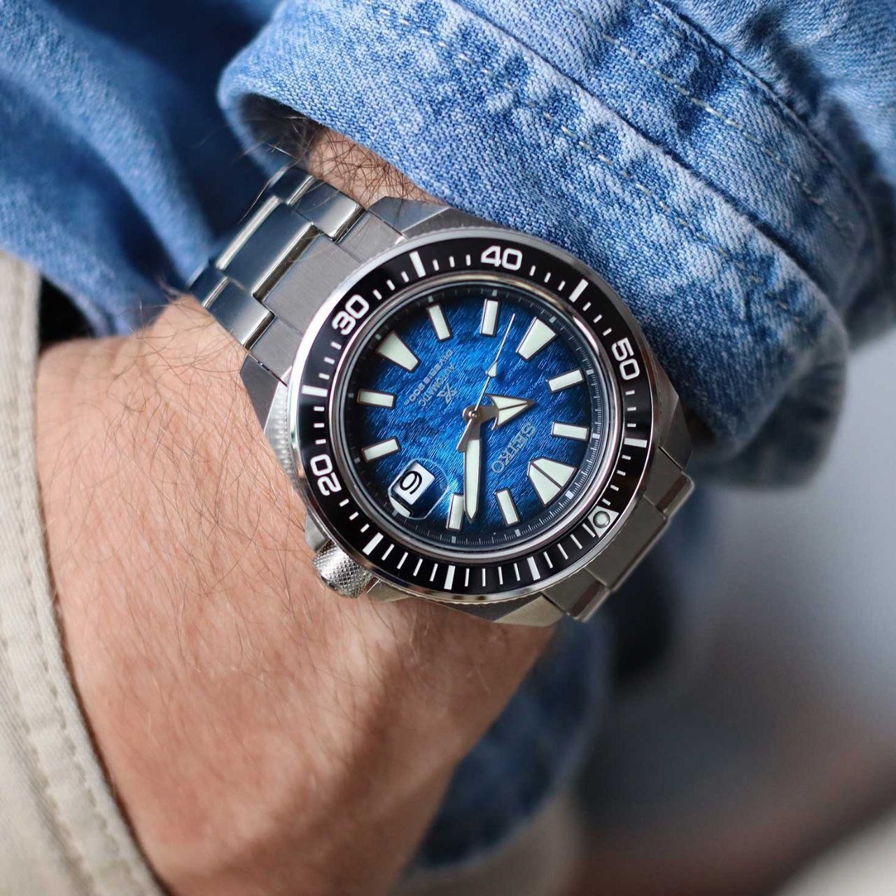 Часы Seiko Prospex Save the Ocean 'Manta Ray' King Samurai