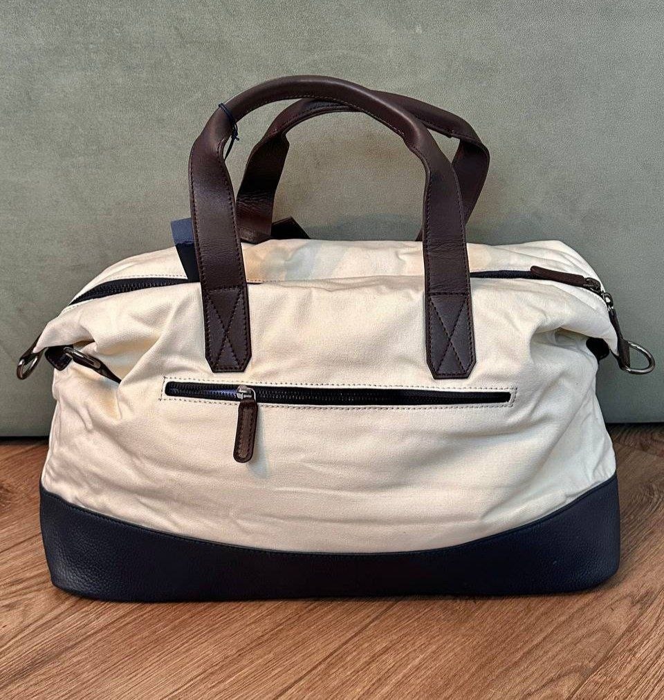 Дорожная сумка Faconnable Canvas Bag With Leather Details