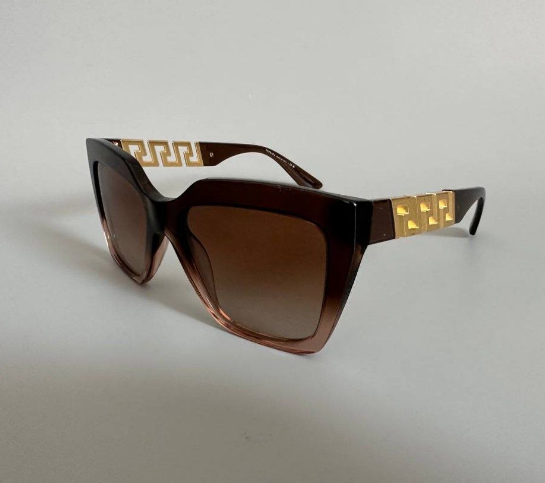 Женские очки Versace Greca Square Sunglasses 'Brown Transparent'