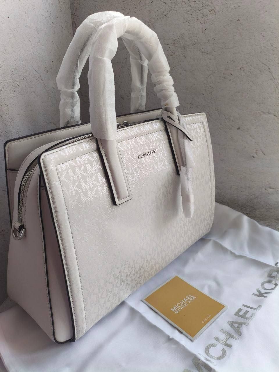 Сумка Michael Kors Laila Medium Metallic Signature Logo Satchel