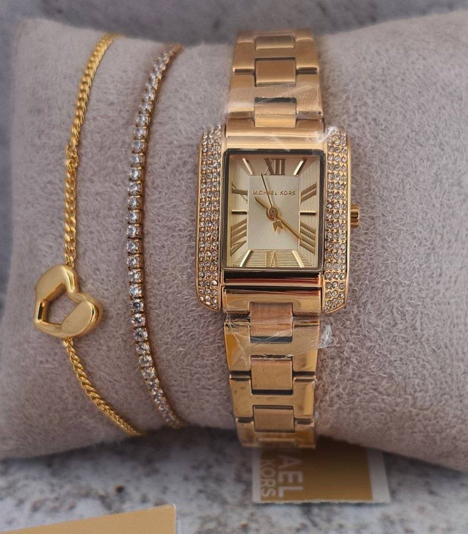 Часы и ювелирный набор Michael Kors Mini Emery Pavé Watch and Bracelet Gift Set