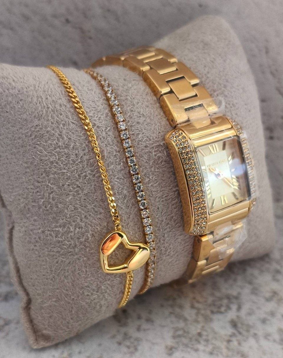 Часы и ювелирный набор Michael Kors Mini Emery Pavé Watch and Bracelet Gift Set
