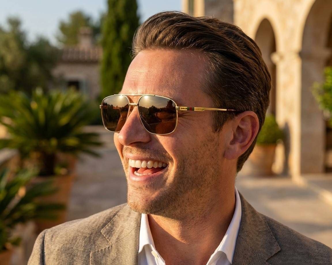 Очки GUCCI Pilot WEB Sunglasses