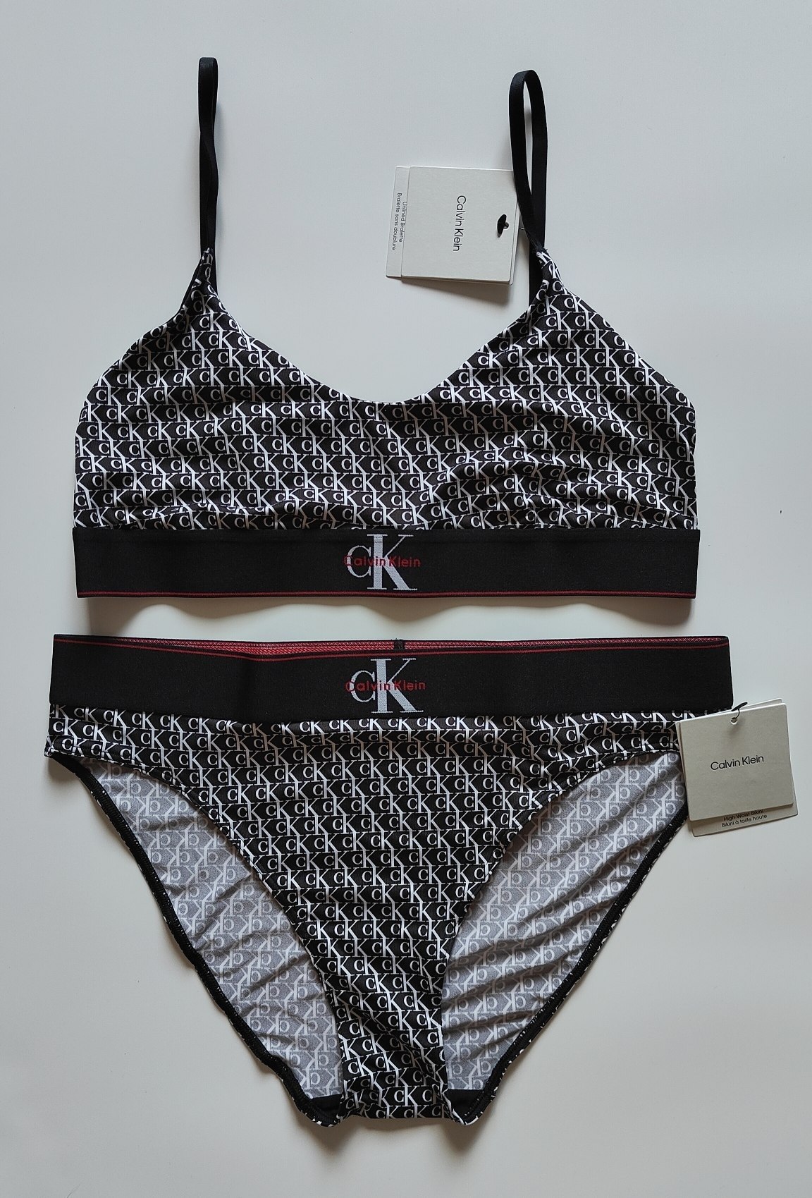 Комплект белья Calvin Klein Graphic Monogram Microfiber Stretch Bralette & High Waist Bikini