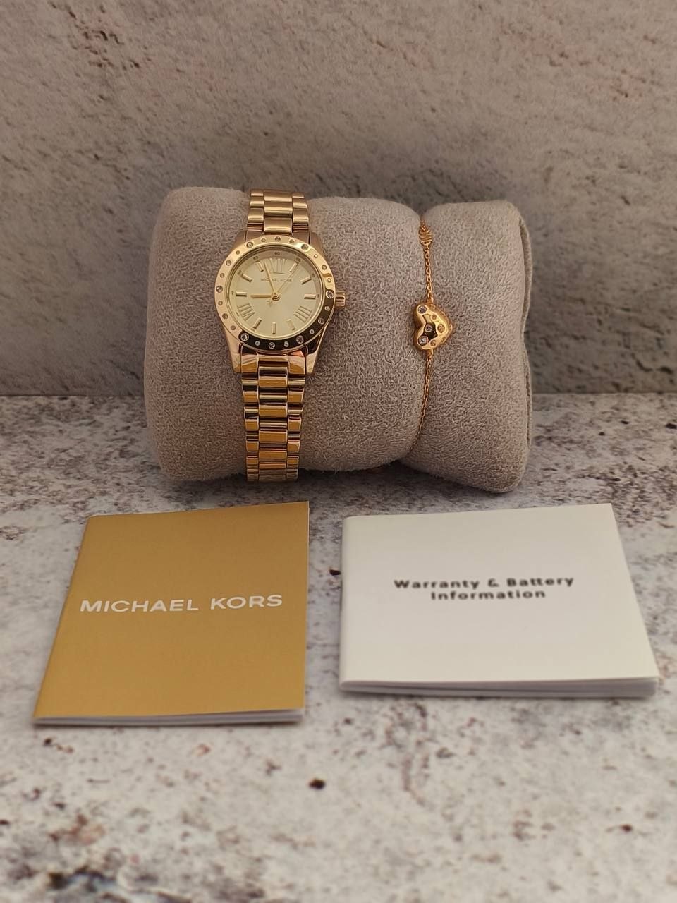 Женские часы / ювелирный набор Michael Kors Petite Lexington Pavé 'Gold'