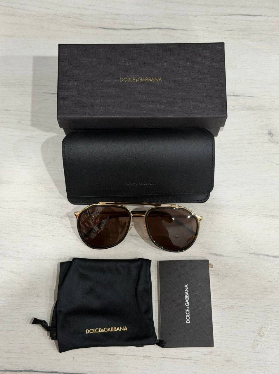Очки DOLCE & GABBANA Pilot Sunglasses 'Gold Havana'