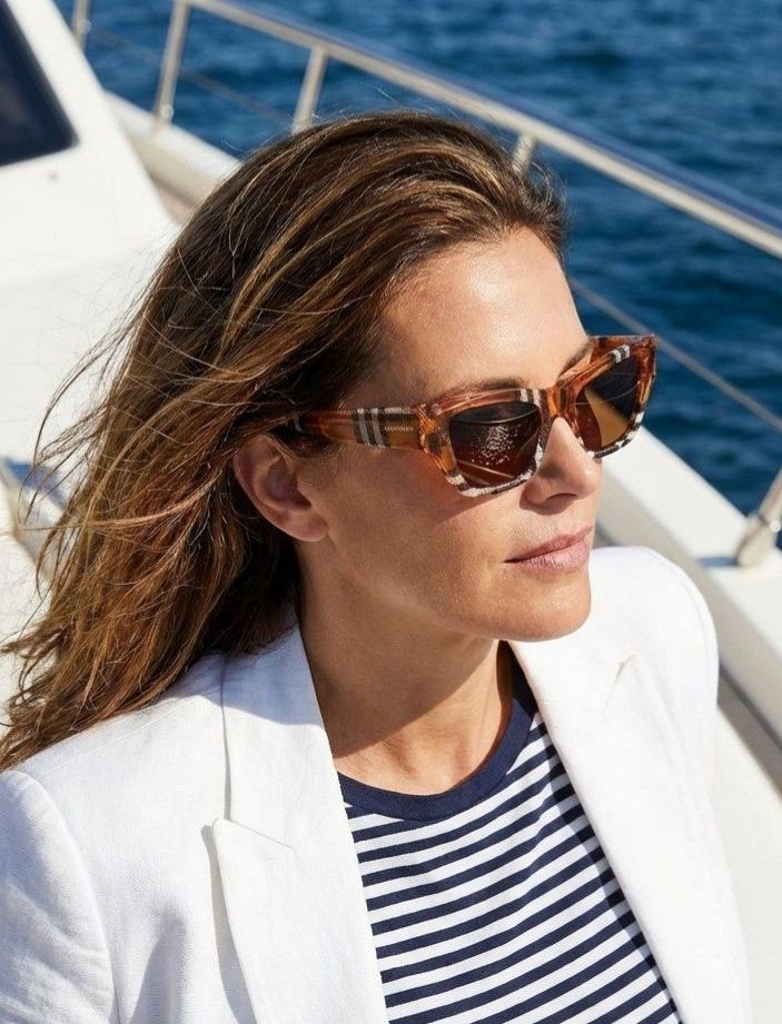 Женские очки BURBERRY ENGLAND Cat Eye Sunglasses 'Check Sand'