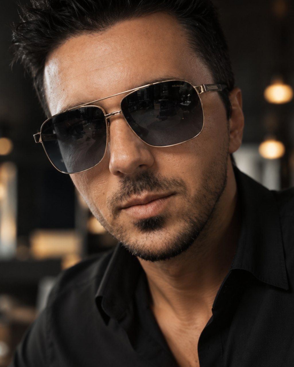 Очки VERSACE Square Polarized Sunglasses 'Pale Gold'