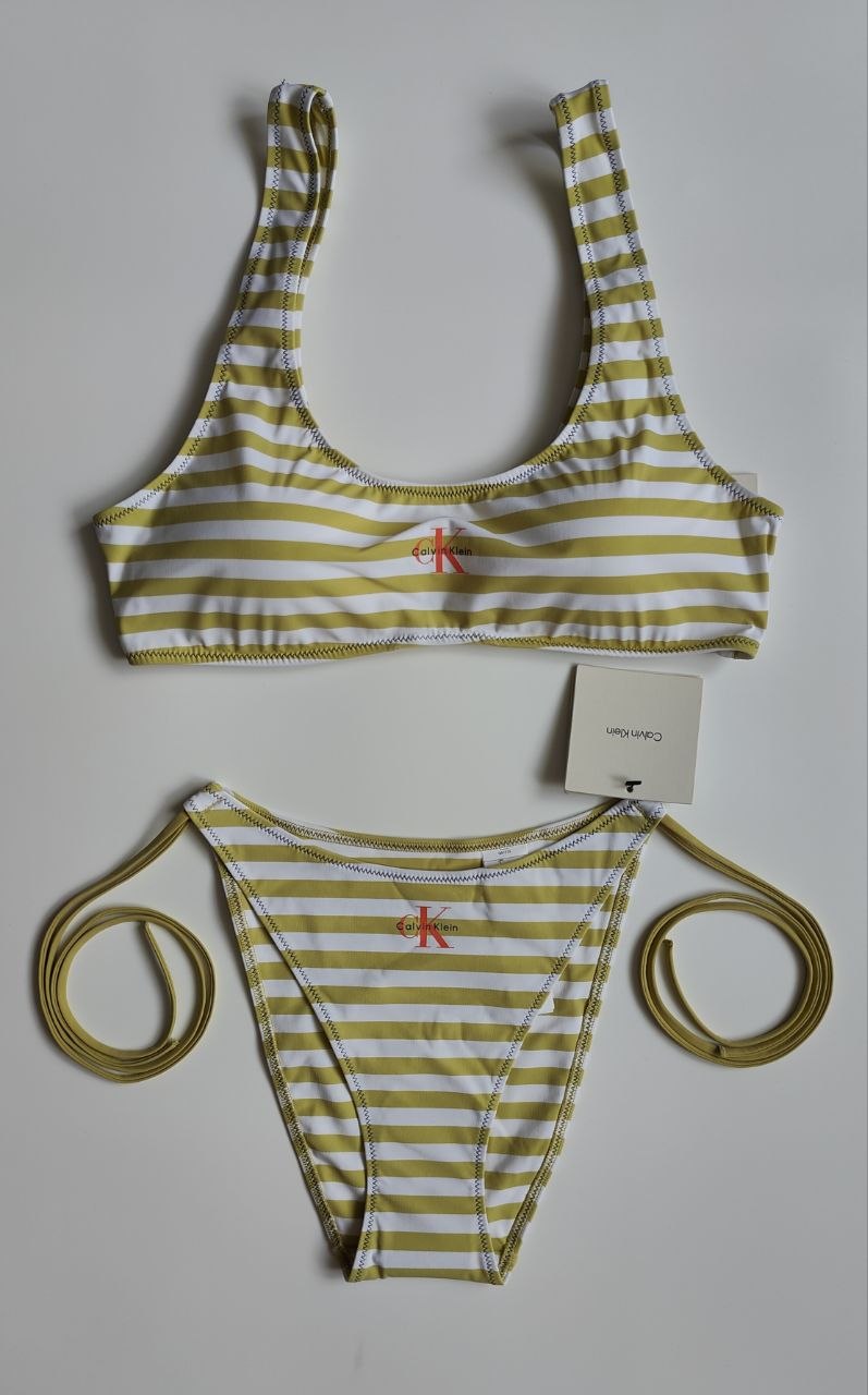 Купальник Calvin Klein Graphic Monogram Swim Bralette & Side Tie Bikini Bottom