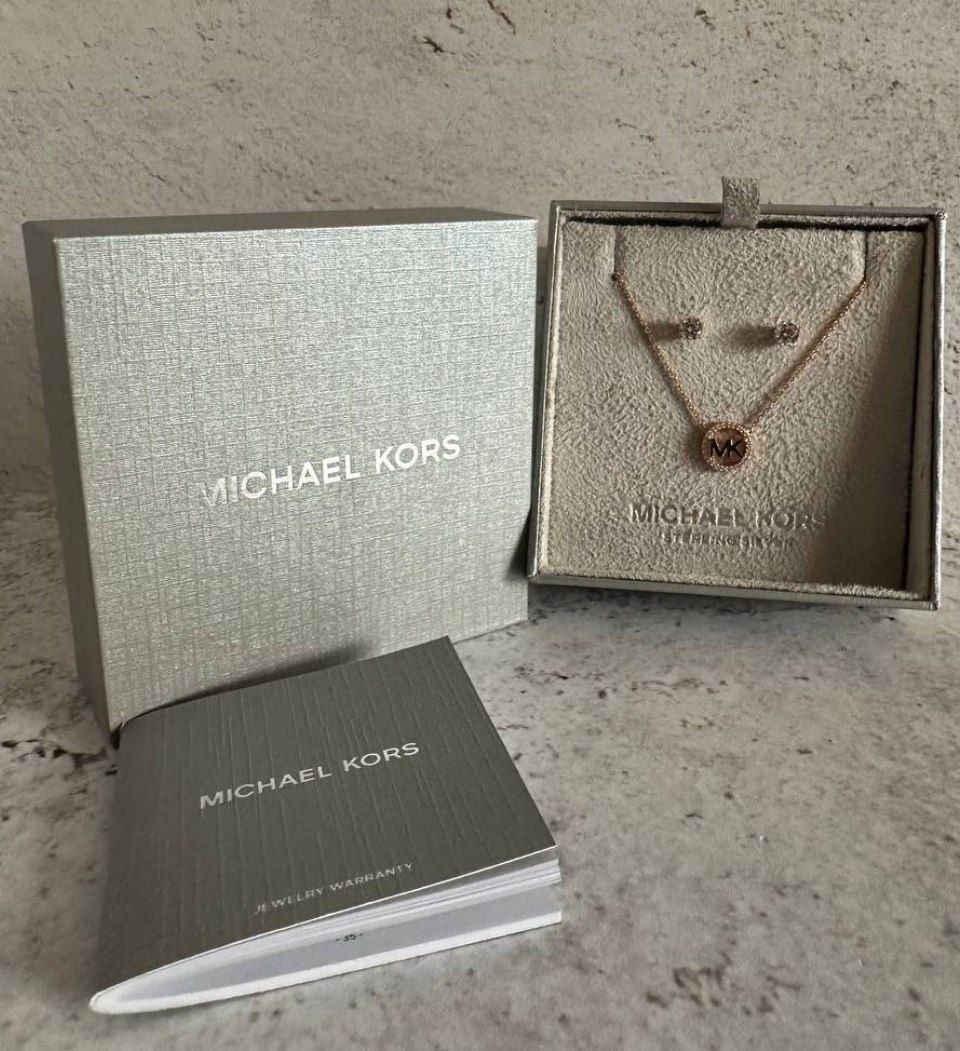 Ювелирный комплект Michael Kors Sterling Gold Necklace & Earrings Box Set
