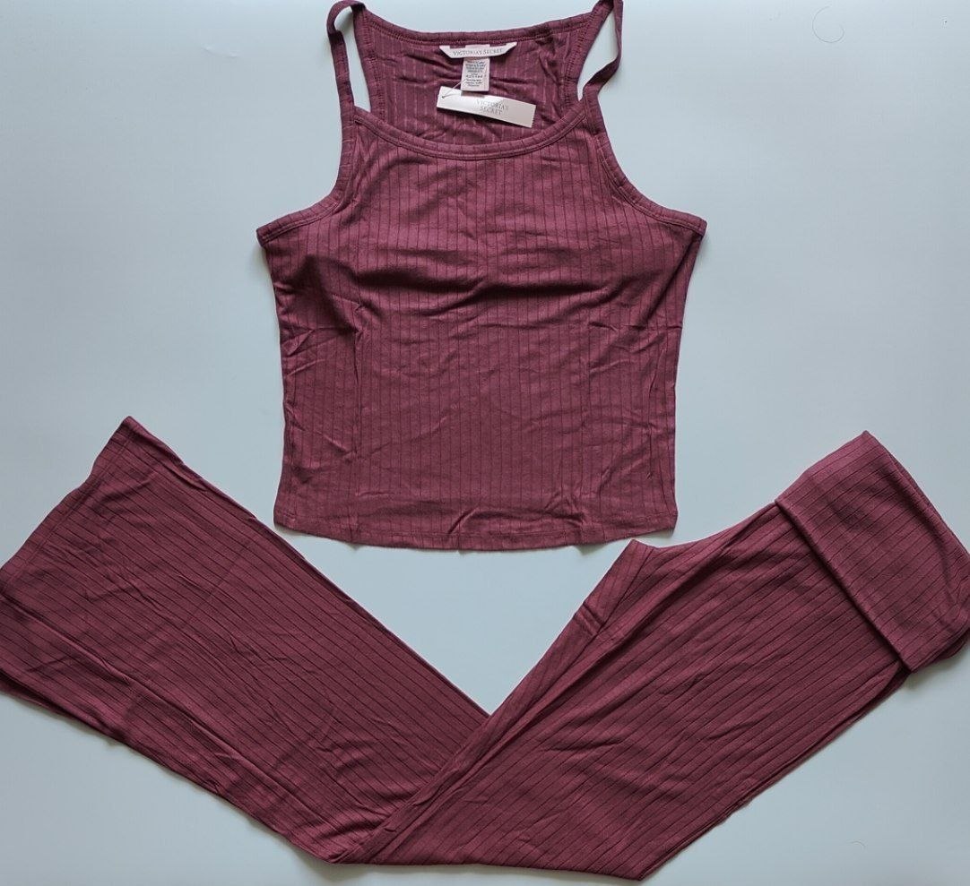 Женский комплект Victoria Secret SoSoft Modal Wide-Rib Tank & Foldover Pants Set