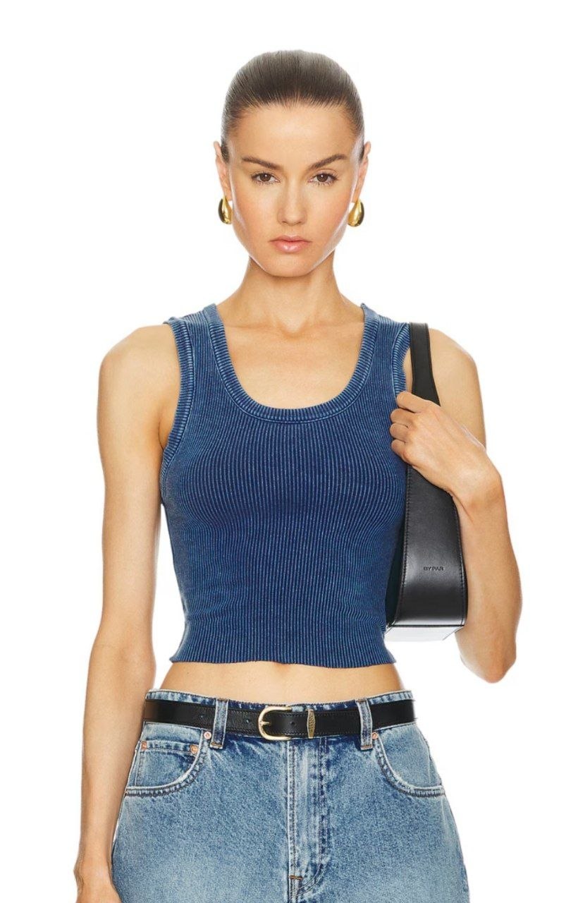 Топ Agolde Cropped Poppy Tank 'Indigo'