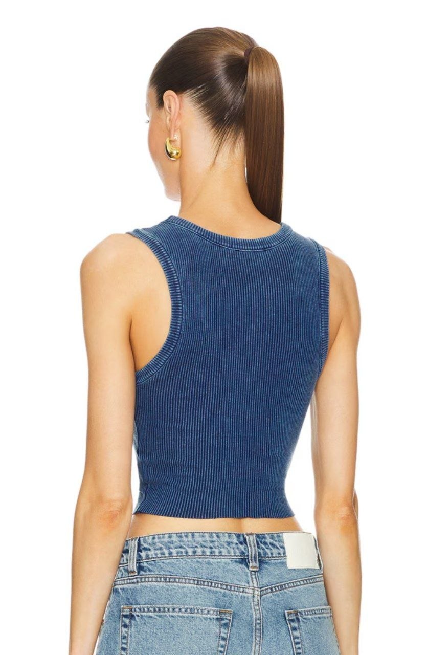 Топ Agolde Cropped Poppy Tank 'Indigo'