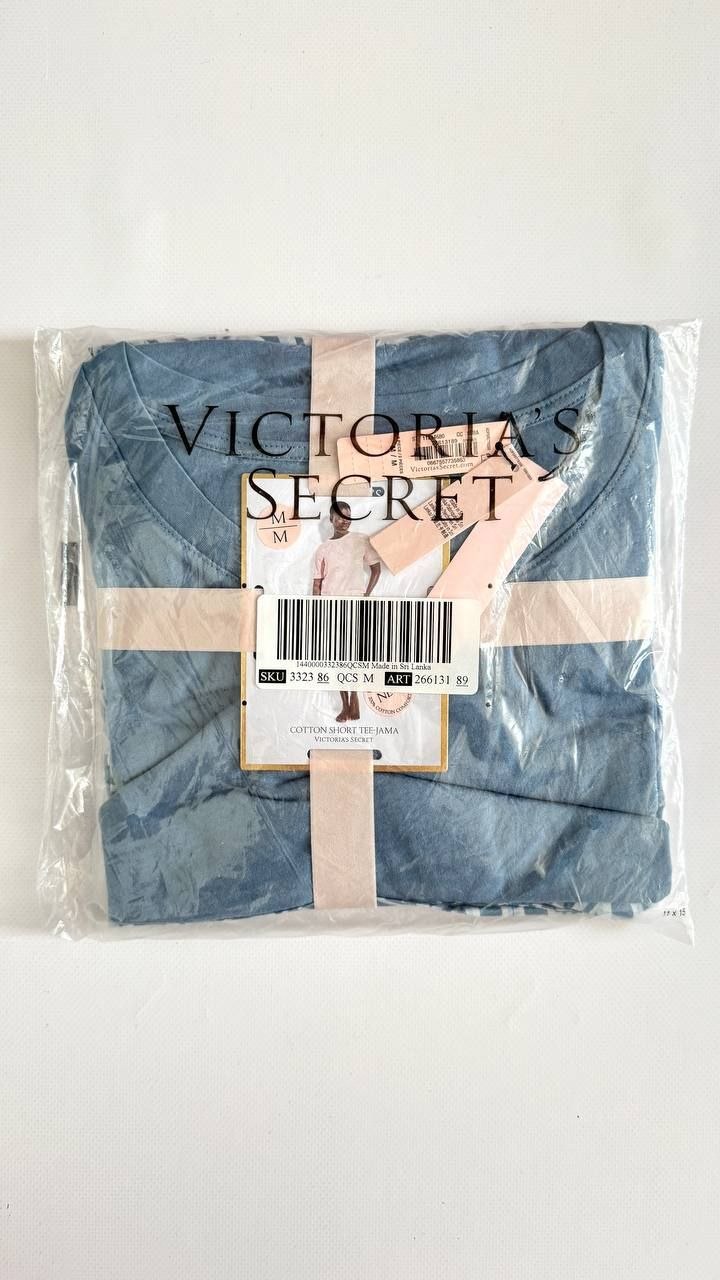 Женская пижама Victoria Secret Cotton Short Tee-Jama Set 'Faded Denim'