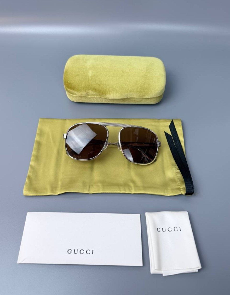 Очки унисекс Gucci Pilot Frame Metal Sunglasses