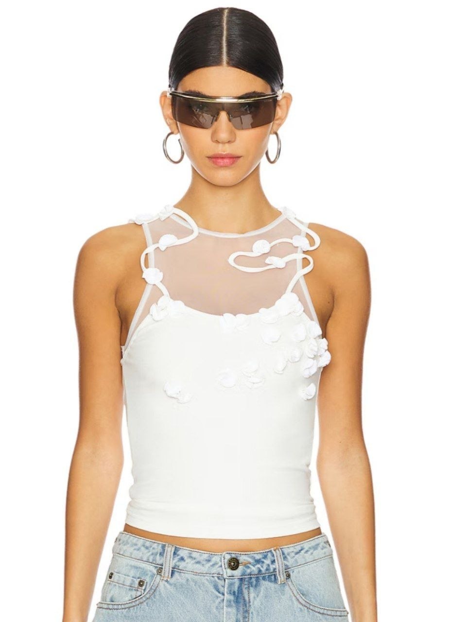 Женский топ MARRKNULL Vine Flowers Tank Top
