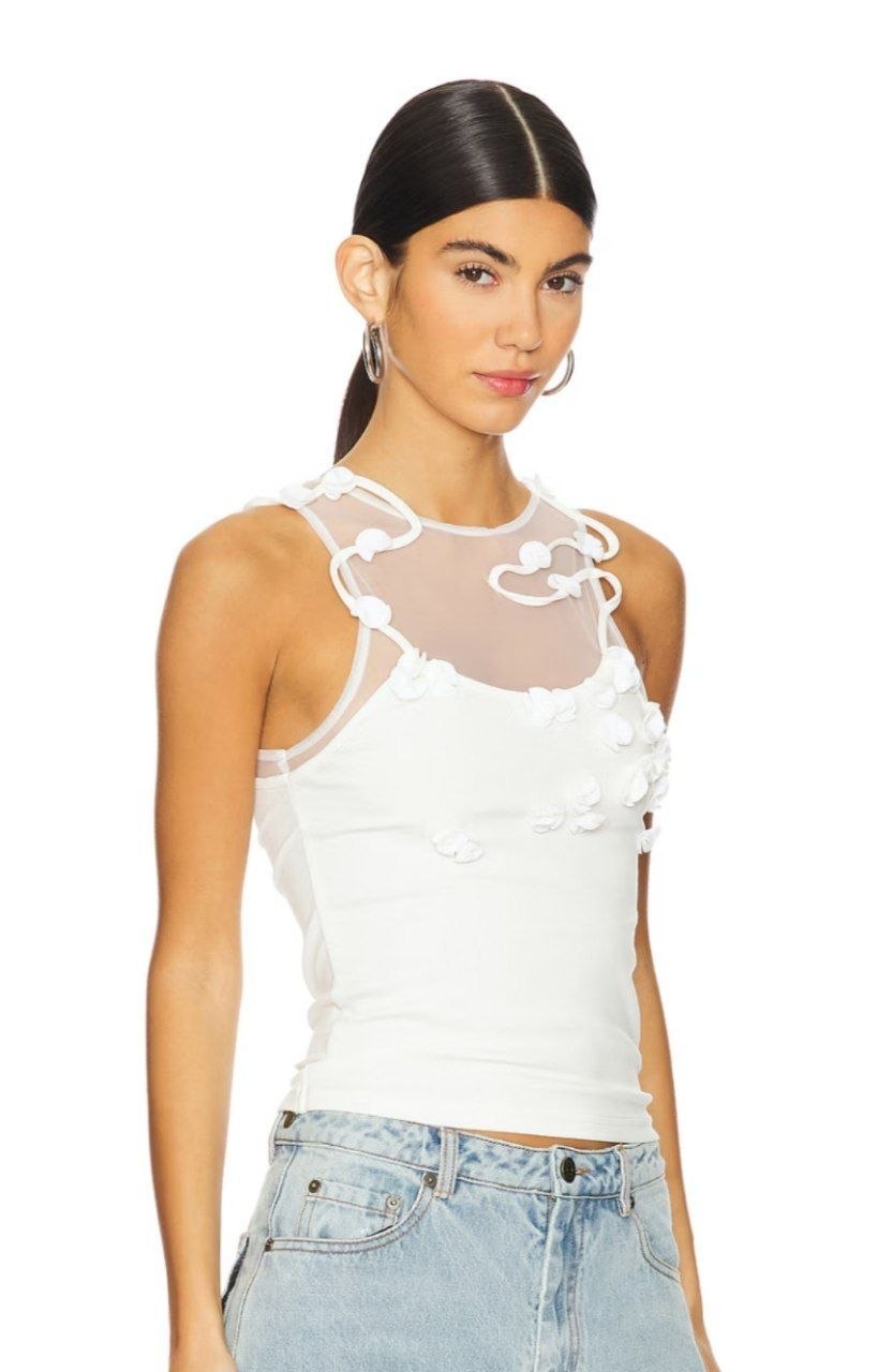 Женский топ MARRKNULL Vine Flowers Tank Top