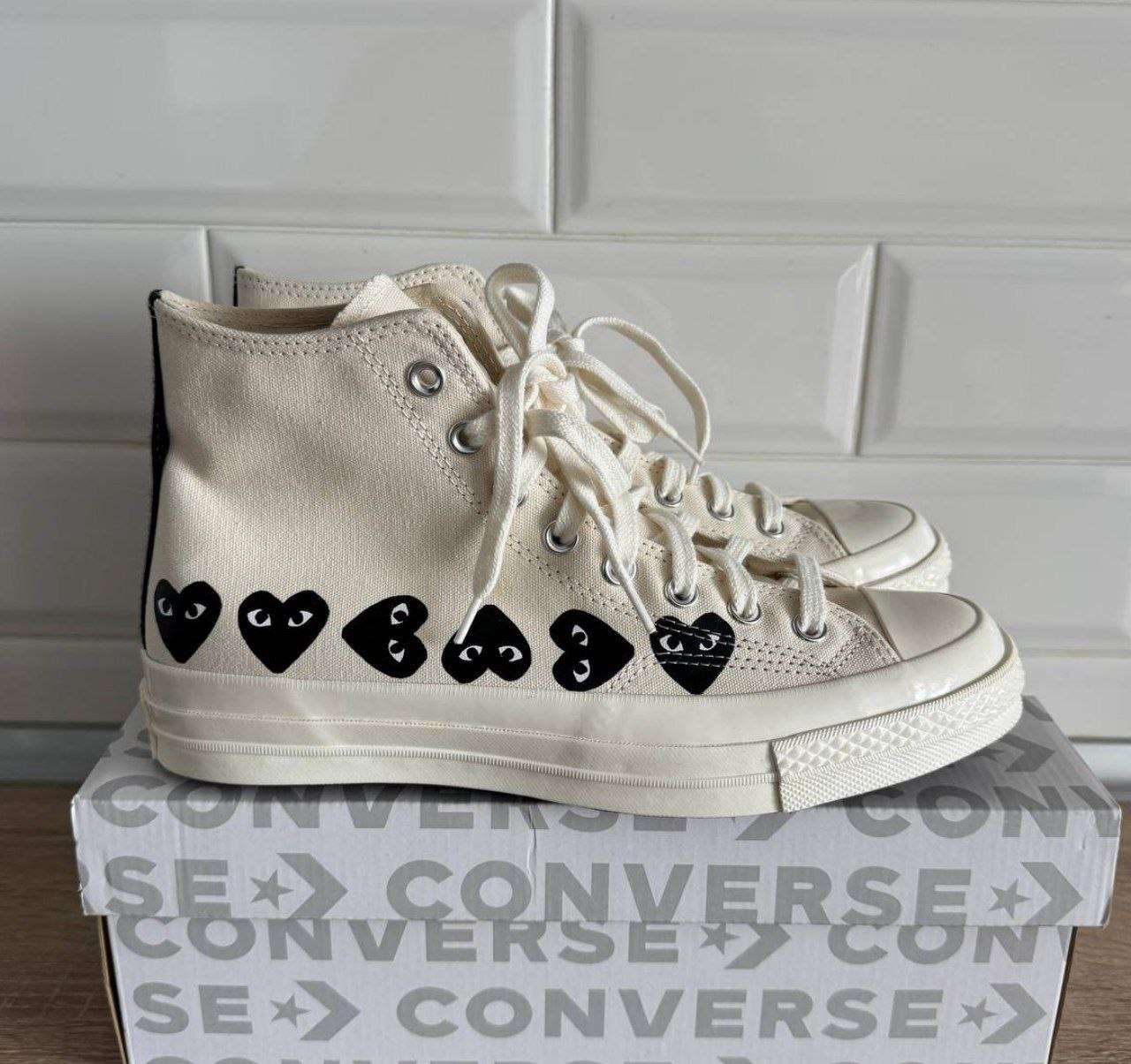 Кеды Converse Chuck 70 Hi x Comme des Garçons PLAY 'Multi Heart Milk'