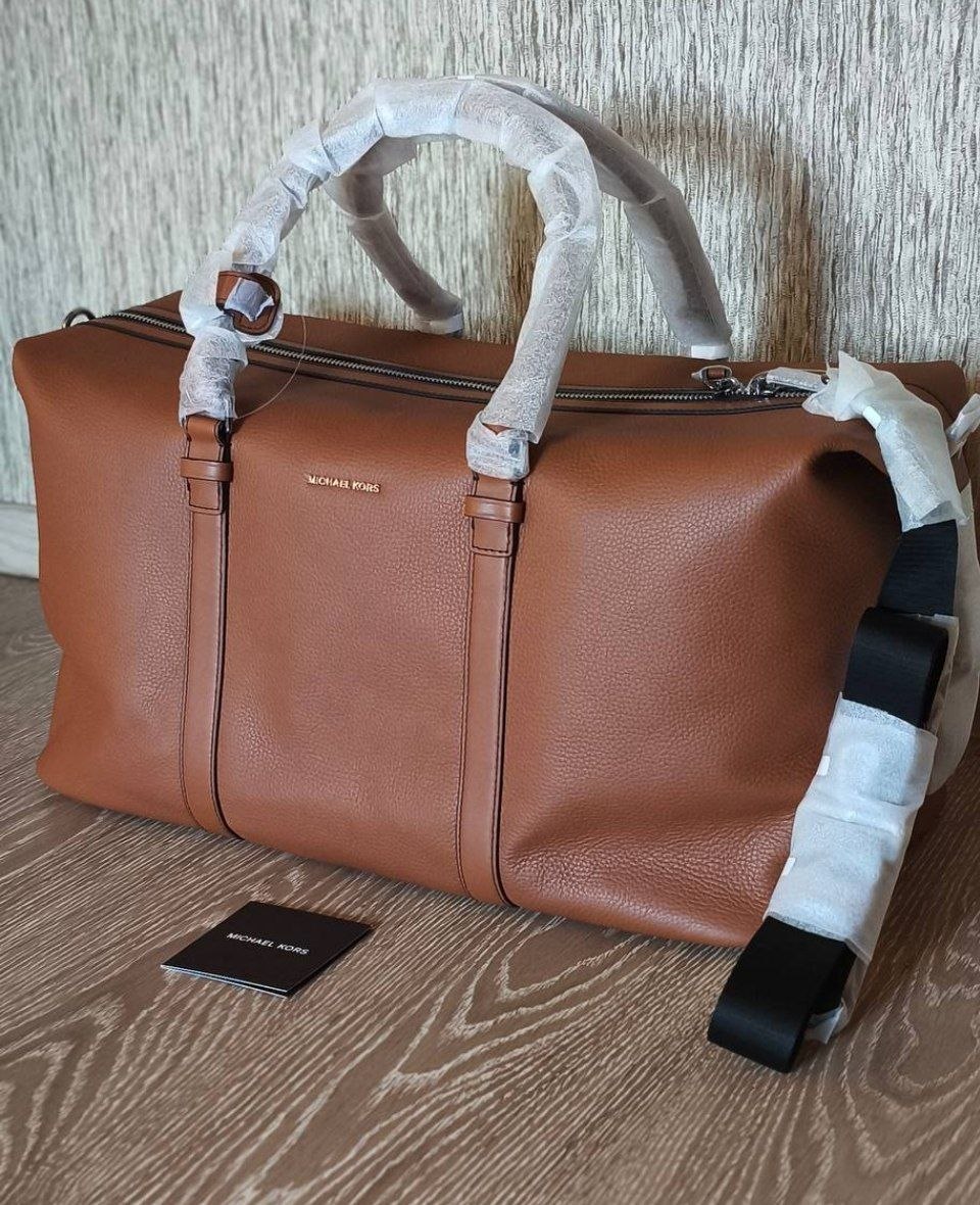 Дорожная / спортивная сумка Michael Kors Hudson Leather Duffel Bag 'Luggage'