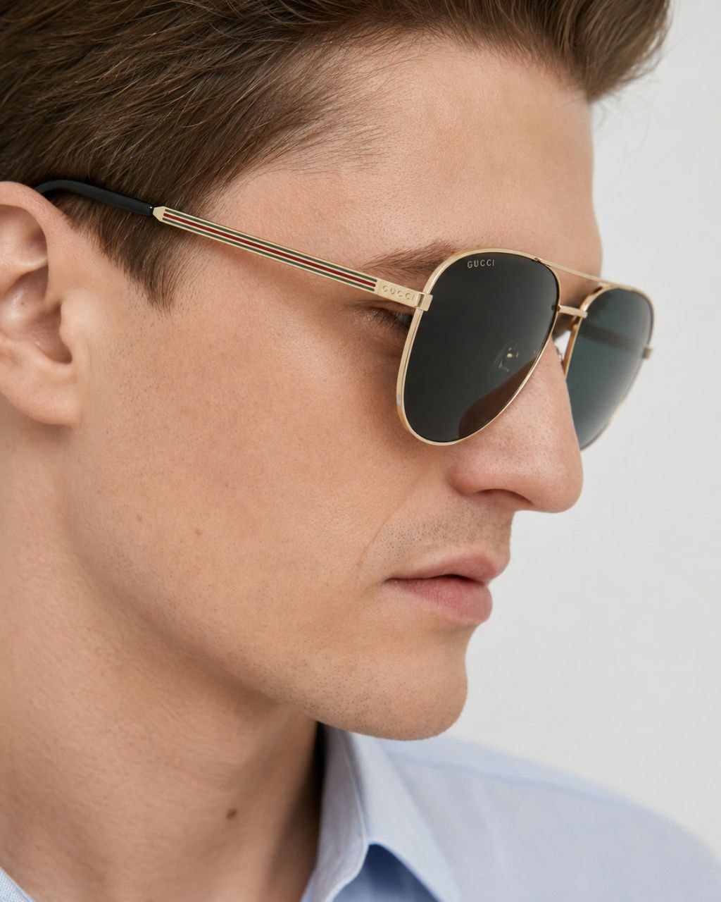 Очки GUCCI Web Stripe Pilot Sunglasses
