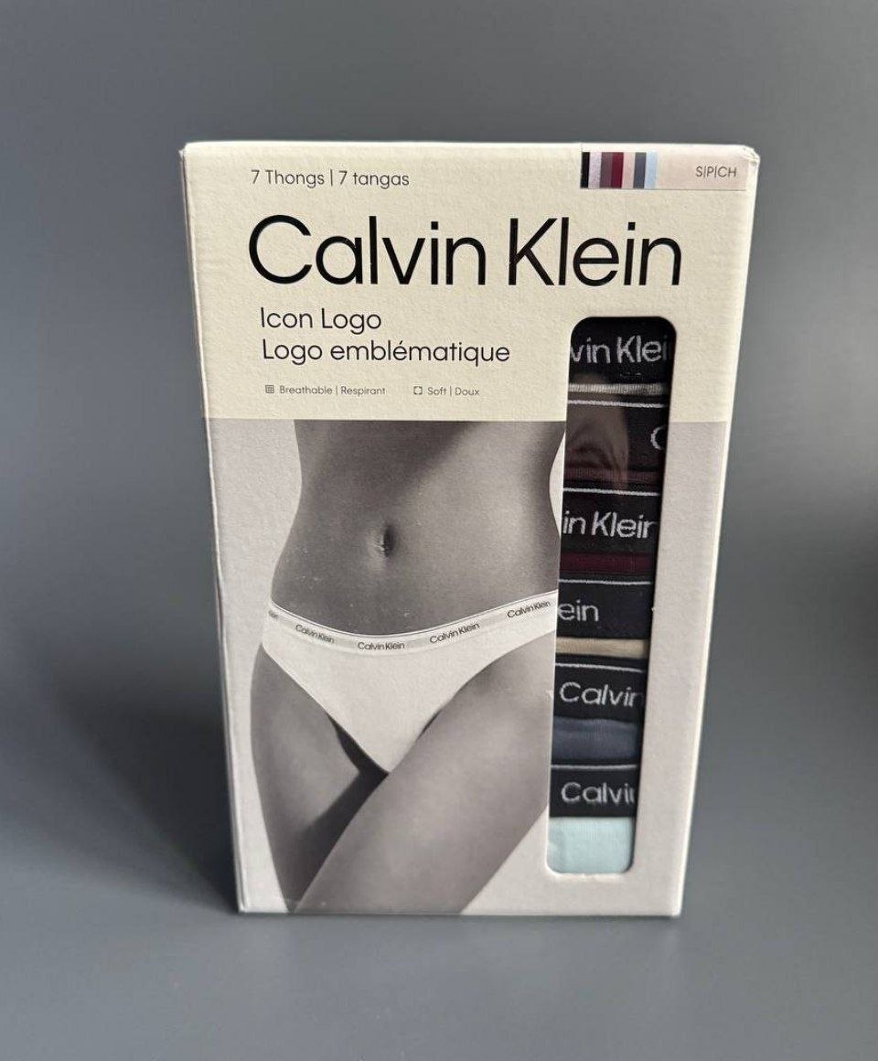Женские трусики Calvin Klein Icon Logo Thong (набор 7шт)