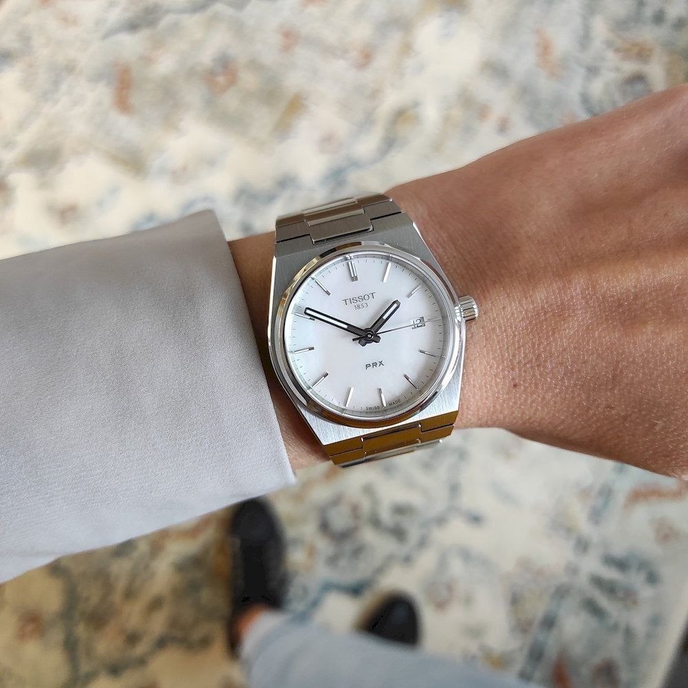 Женские часы Tissot PRX 35mm White Mother of Pearl Watch