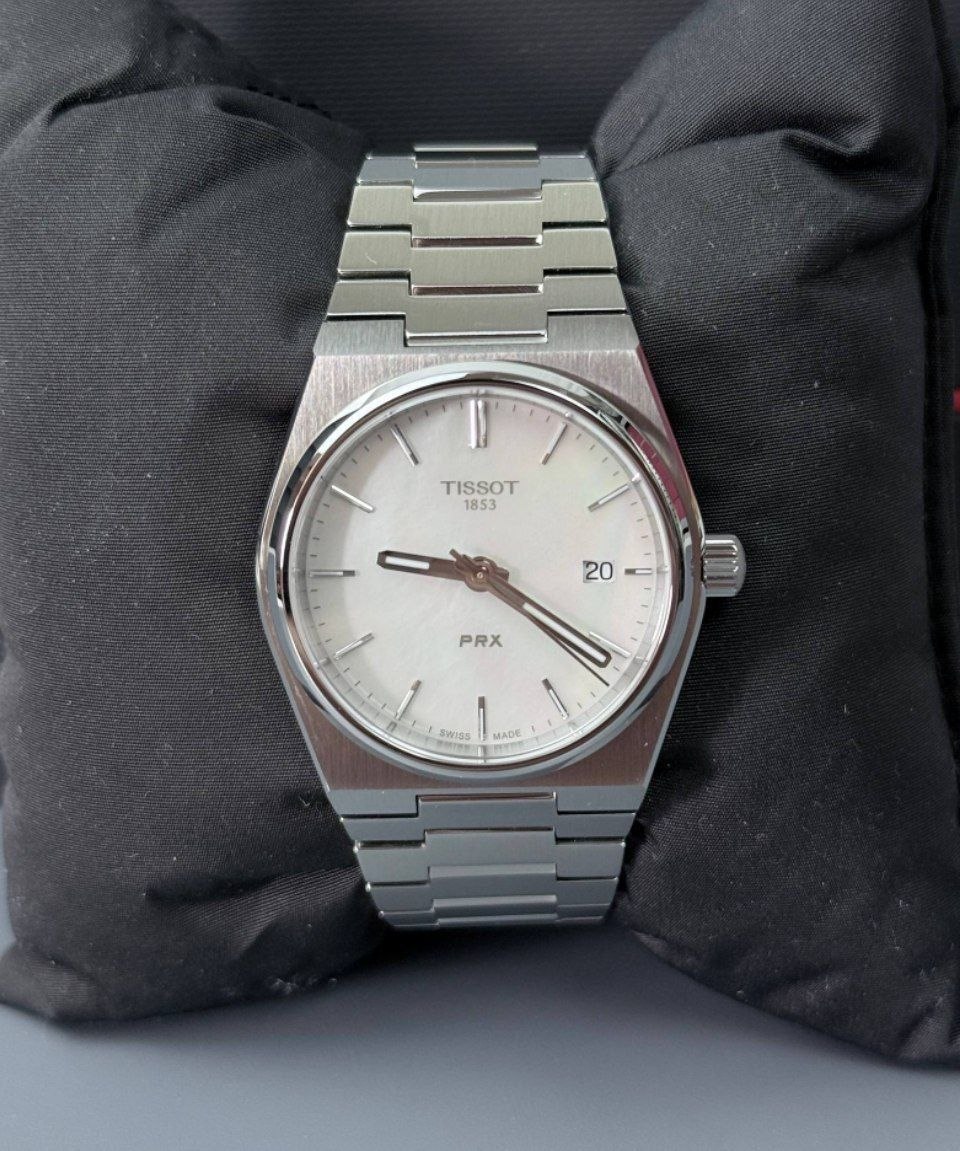 Женские часы Tissot PRX 35mm White Mother of Pearl Watch