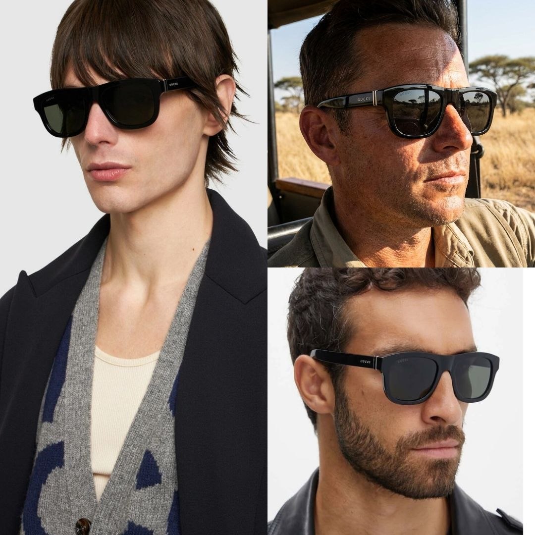 Мужские очки Gucci Grey Square Sunglasses