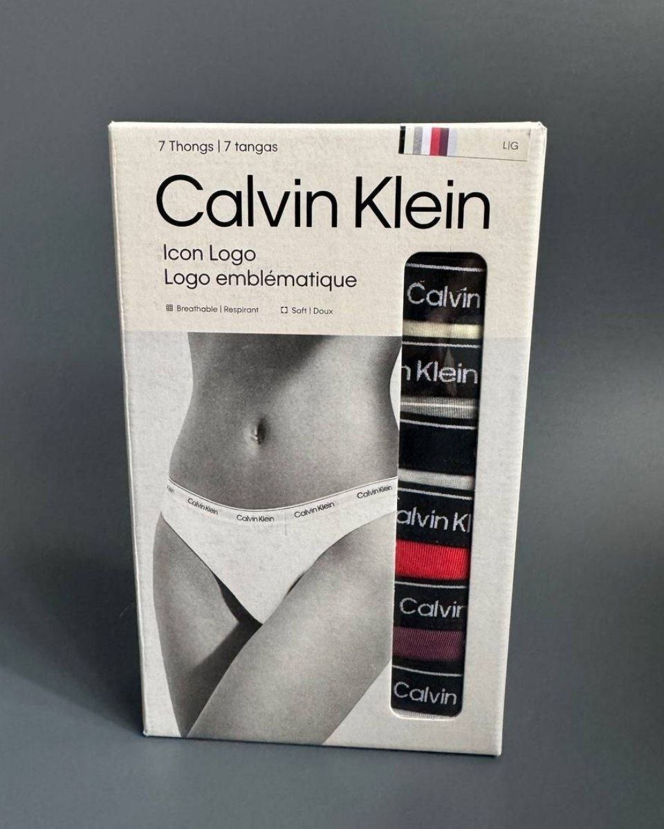 Женские трусики Calvin Klein Icon Logo Thong (набор 7шт)