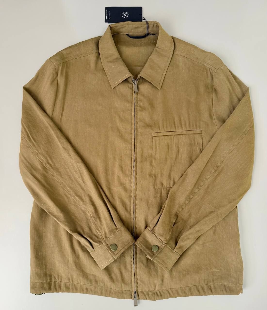 Овершот куртка BOSS Carper Relaxed Fit Zipped Linen Overshirt