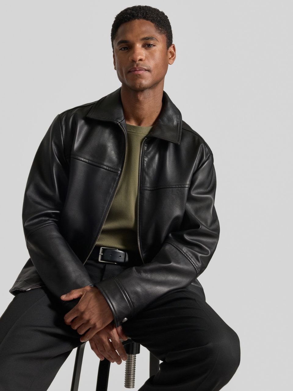 Кожаная куртка BOSS Joban1 Regular Fit Leather Jacket