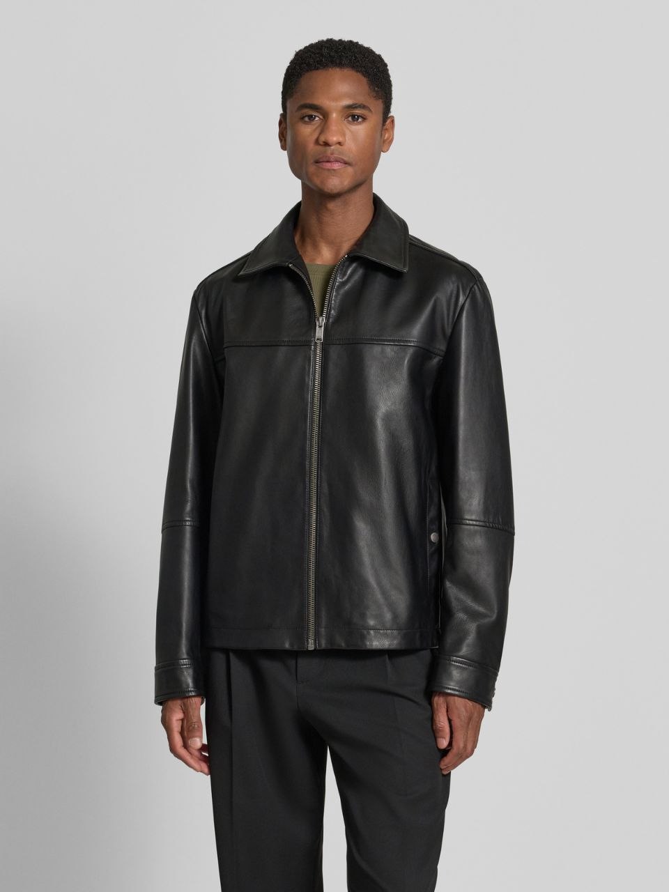 Кожаная куртка BOSS Joban1 Regular Fit Leather Jacket