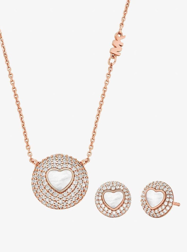 Ювелирный комплект Michael Kors Pavé & Mother-of-Pearl Heart