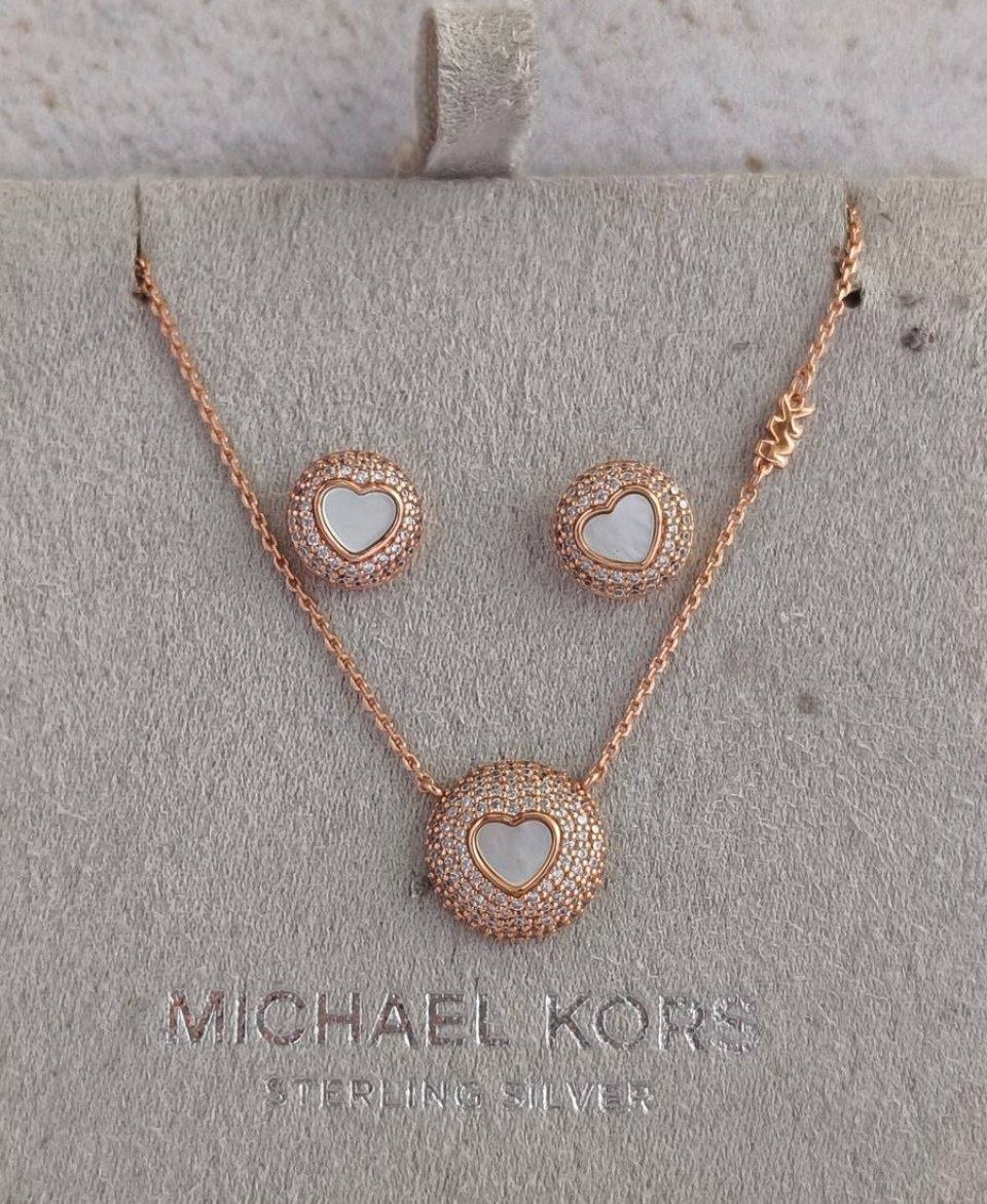 Ювелирный комплект Michael Kors Pavé & Mother-of-Pearl Heart