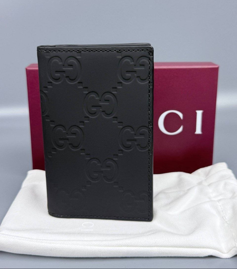 Картхолдер / визитница Gucci GG Rubber-Effect Long Card Case