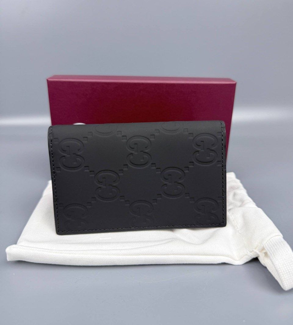 Картхолдер / визитница Gucci GG Rubber-Effect Long Card Case