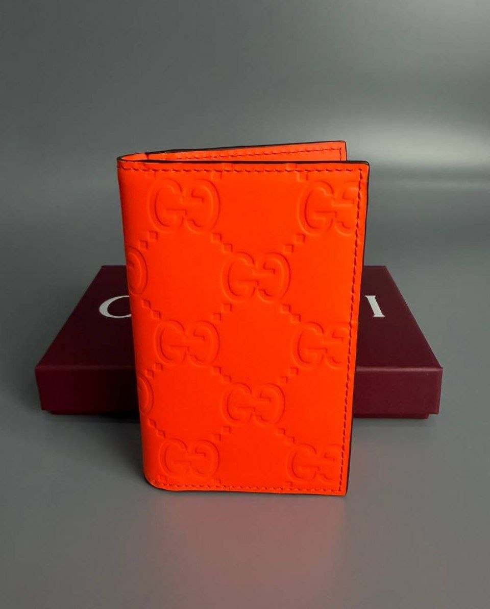 Картхолдер / визитница Gucci GG Rubber-Effect Long Card Case