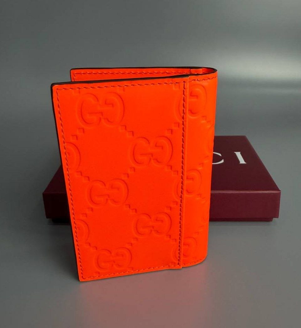 Картхолдер / визитница Gucci GG Rubber-Effect Long Card Case