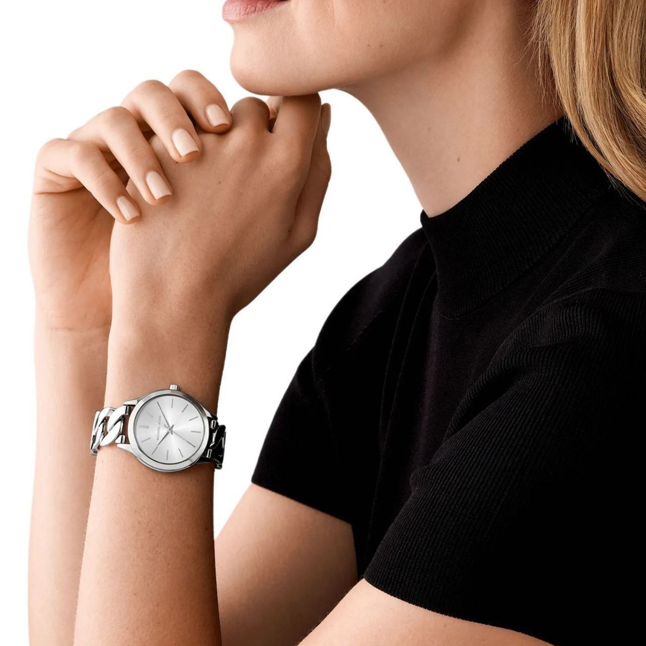 Женские часы Michael Kors Slim Runway Silver Tone Watch